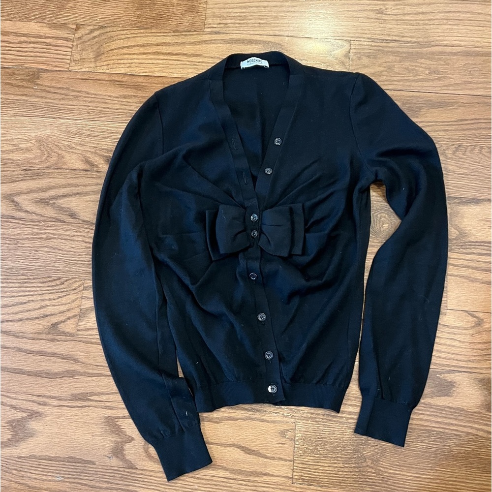 Moschino black bow detail sweater size XS